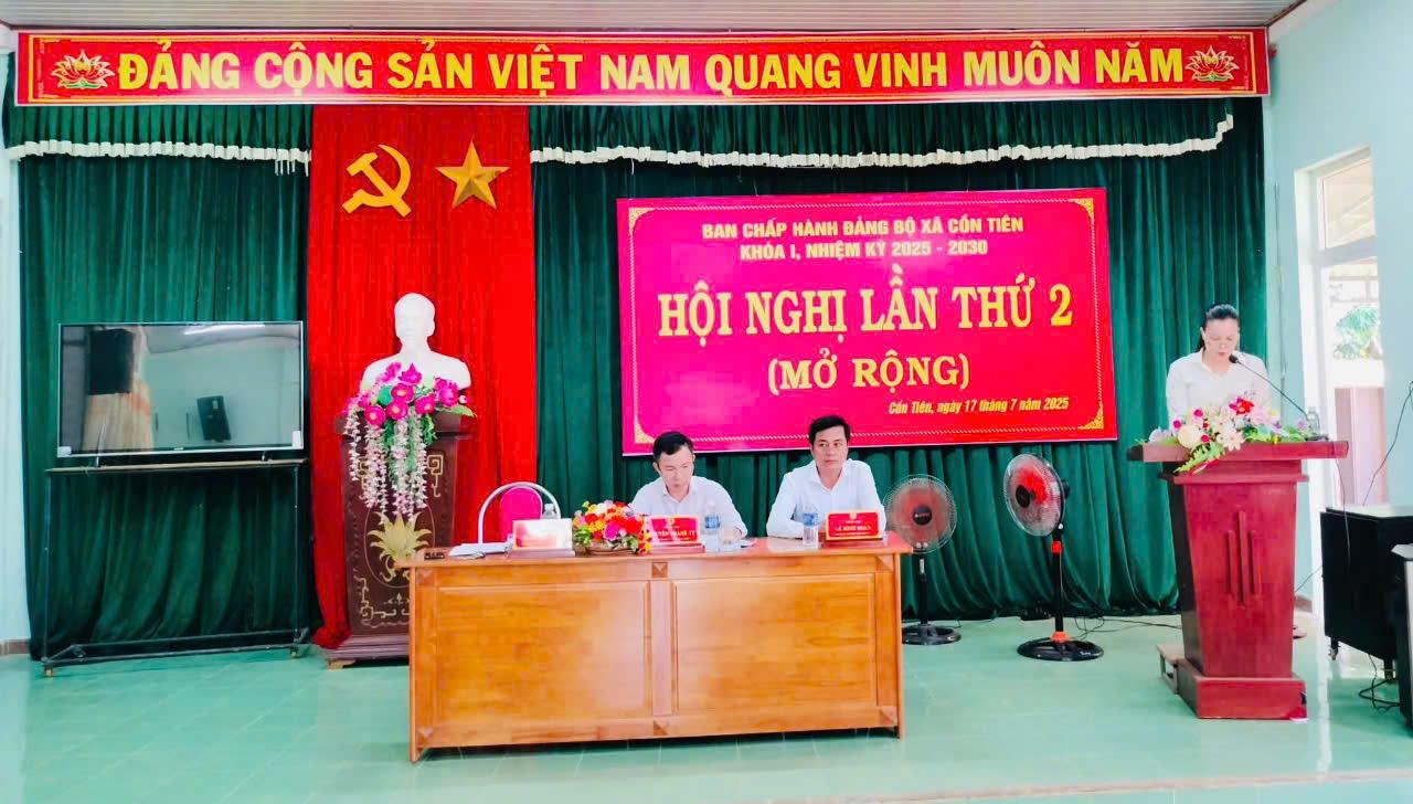 XÃ CỒN TIÊN TỔ CHỨC HỘI NGHỊ LẦN THỨ 2 BAN CHẤP HÀNH ĐẢNG BỘ ( MỞ RỘNG) SAU SÁP NHẬP